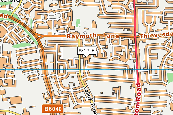 S81 7LE map - OS VectorMap District (Ordnance Survey)