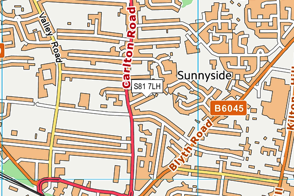 S81 7LH map - OS VectorMap District (Ordnance Survey)