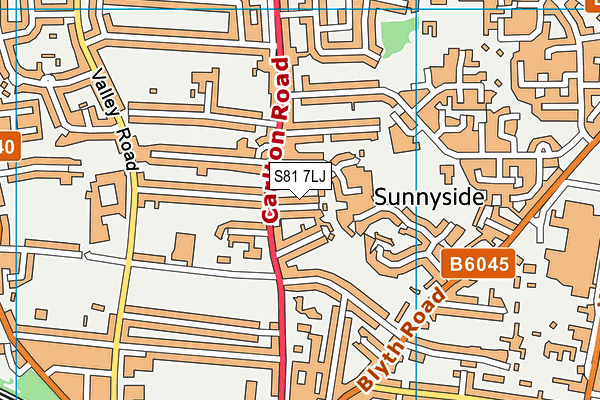 S81 7LJ map - OS VectorMap District (Ordnance Survey)