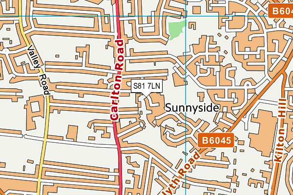 S81 7LN map - OS VectorMap District (Ordnance Survey)