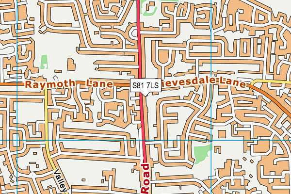 S81 7LS map - OS VectorMap District (Ordnance Survey)