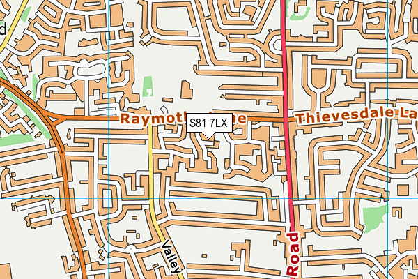 S81 7LX map - OS VectorMap District (Ordnance Survey)