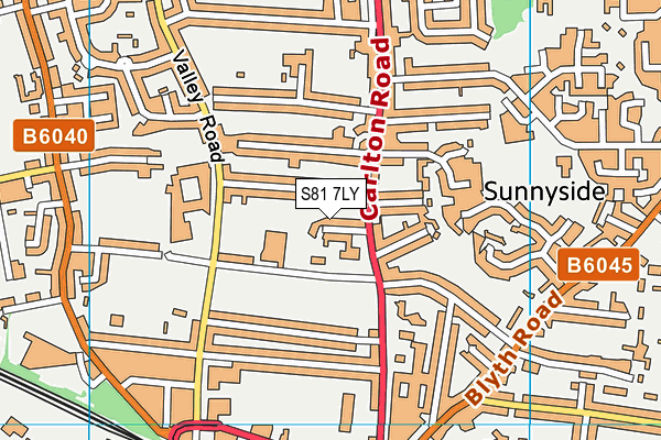 S81 7LY map - OS VectorMap District (Ordnance Survey)