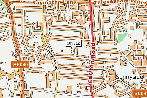 S81 7LZ map - OS VectorMap District (Ordnance Survey)