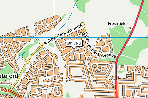 S81 7NG map - OS VectorMap District (Ordnance Survey)