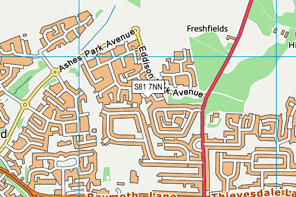 S81 7NN map - OS VectorMap District (Ordnance Survey)