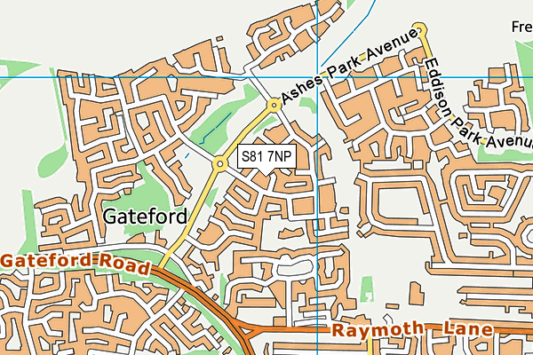 S81 7NP map - OS VectorMap District (Ordnance Survey)