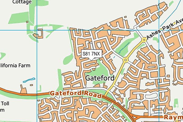 S81 7NX map - OS VectorMap District (Ordnance Survey)