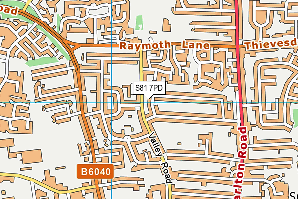 S81 7PD map - OS VectorMap District (Ordnance Survey)