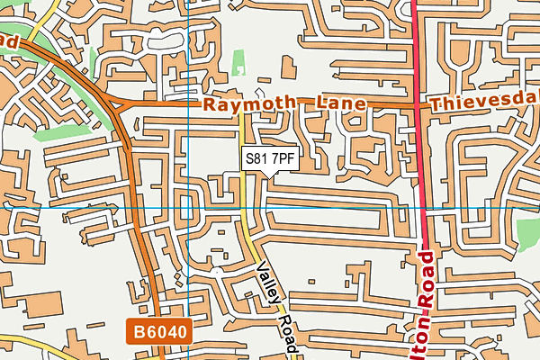 S81 7PF map - OS VectorMap District (Ordnance Survey)