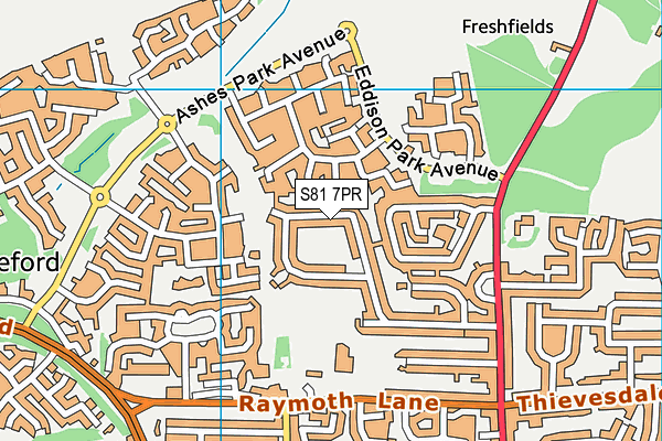 S81 7PR map - OS VectorMap District (Ordnance Survey)