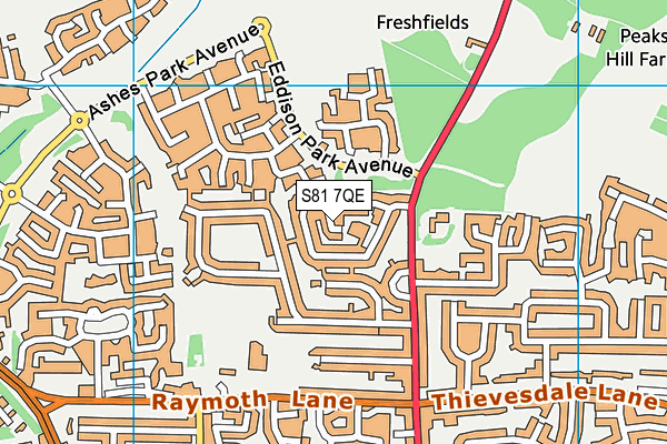 S81 7QE map - OS VectorMap District (Ordnance Survey)