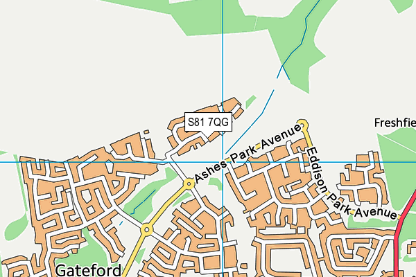 S81 7QG map - OS VectorMap District (Ordnance Survey)