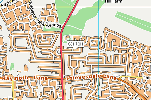 S81 7QH map - OS VectorMap District (Ordnance Survey)