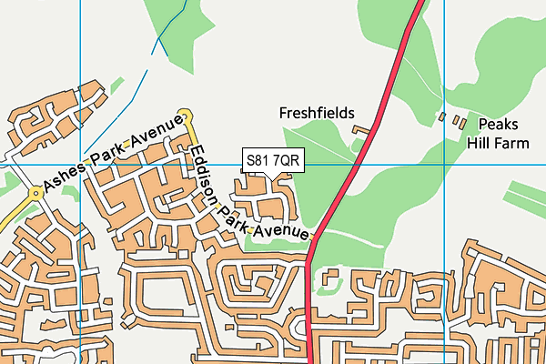 S81 7QR map - OS VectorMap District (Ordnance Survey)