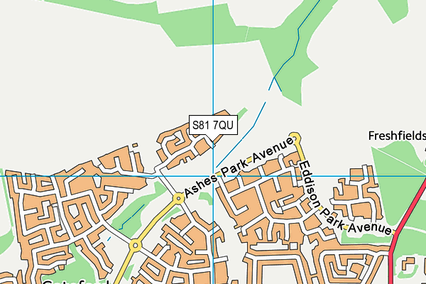 S81 7QU map - OS VectorMap District (Ordnance Survey)