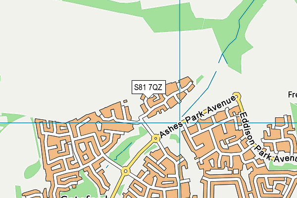 S81 7QZ map - OS VectorMap District (Ordnance Survey)