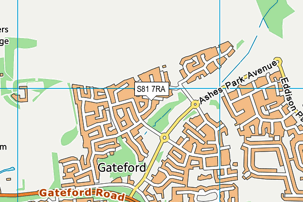 S81 7RA map - OS VectorMap District (Ordnance Survey)