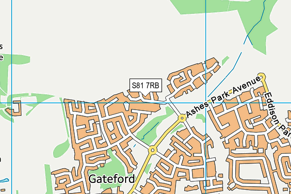 S81 7RB map - OS VectorMap District (Ordnance Survey)