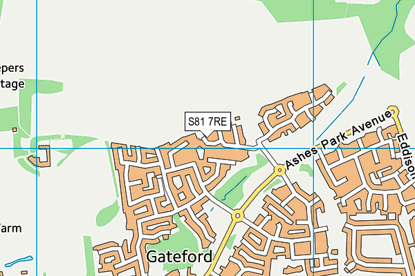S81 7RE map - OS VectorMap District (Ordnance Survey)