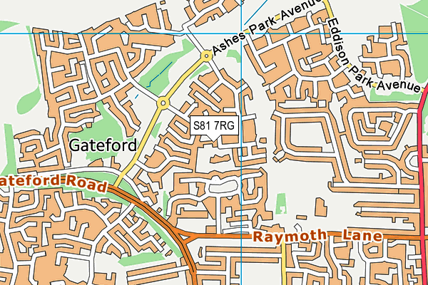 Gateford Park Primary School map (S81 7RG) - OS VectorMap District (Ordnance Survey)