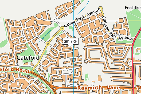 S81 7RH map - OS VectorMap District (Ordnance Survey)