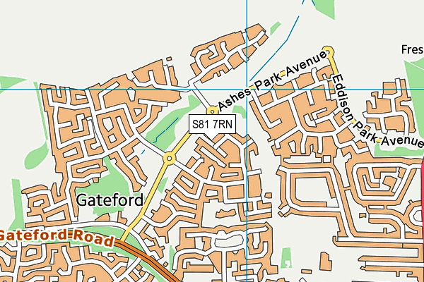 S81 7RN map - OS VectorMap District (Ordnance Survey)