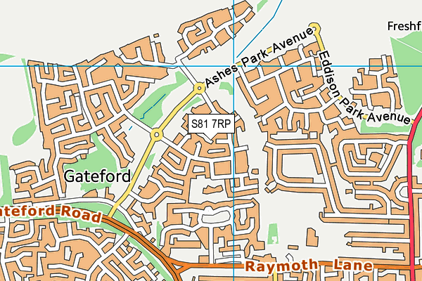 S81 7RP map - OS VectorMap District (Ordnance Survey)