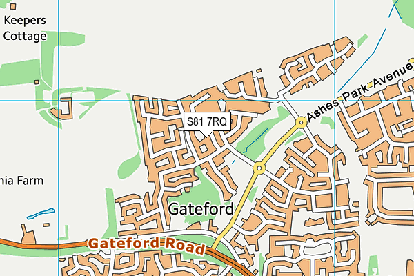 S81 7RQ map - OS VectorMap District (Ordnance Survey)