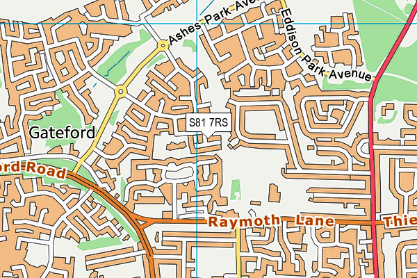 S81 7RS map - OS VectorMap District (Ordnance Survey)