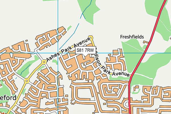 S81 7RW map - OS VectorMap District (Ordnance Survey)