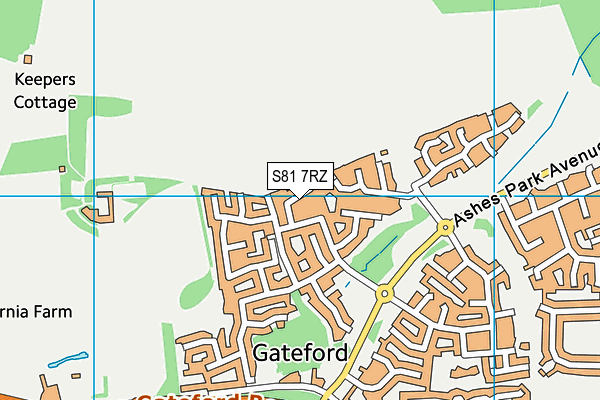 S81 7RZ map - OS VectorMap District (Ordnance Survey)