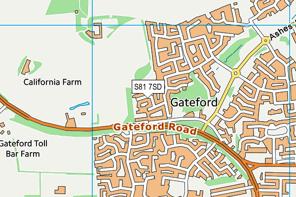 S81 7SD map - OS VectorMap District (Ordnance Survey)