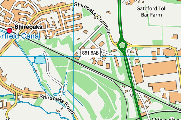 S81 8AB map - OS VectorMap District (Ordnance Survey)