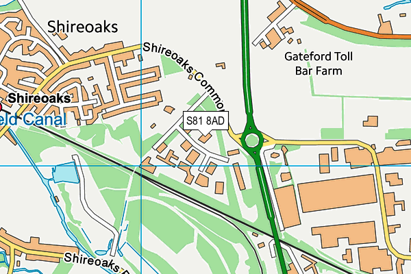 S81 8AD map - OS VectorMap District (Ordnance Survey)