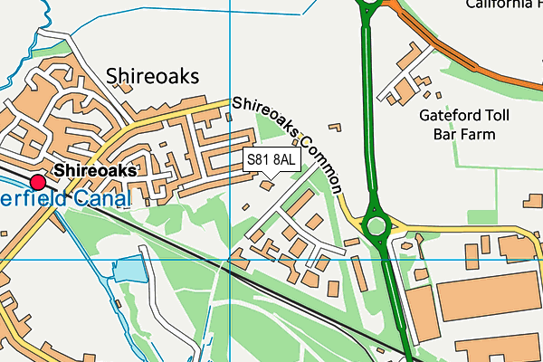 S81 8AL map - OS VectorMap District (Ordnance Survey)