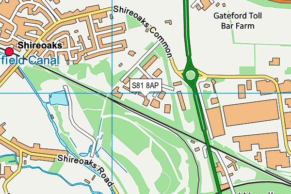 S81 8AP map - OS VectorMap District (Ordnance Survey)