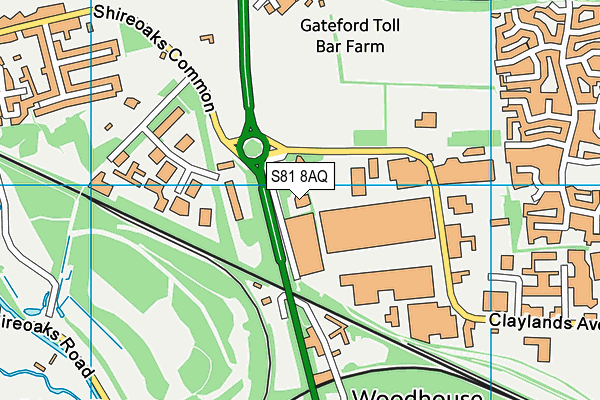 S81 8AQ map - OS VectorMap District (Ordnance Survey)