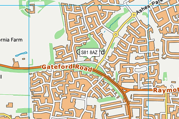 S81 8AZ map - OS VectorMap District (Ordnance Survey)