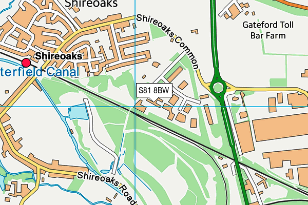 S81 8BW map - OS VectorMap District (Ordnance Survey)