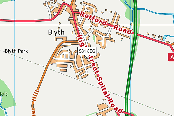 S81 8EG map - OS VectorMap District (Ordnance Survey)