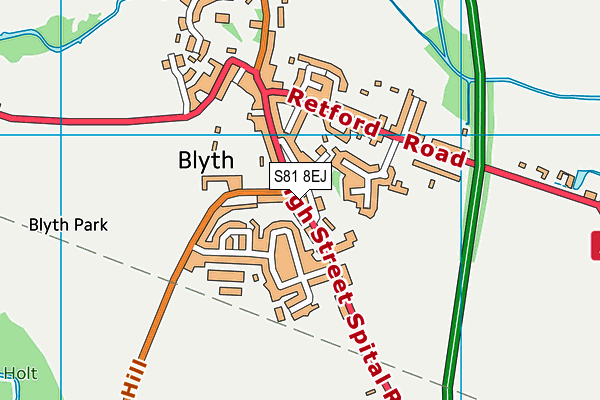 S81 8EJ map - OS VectorMap District (Ordnance Survey)