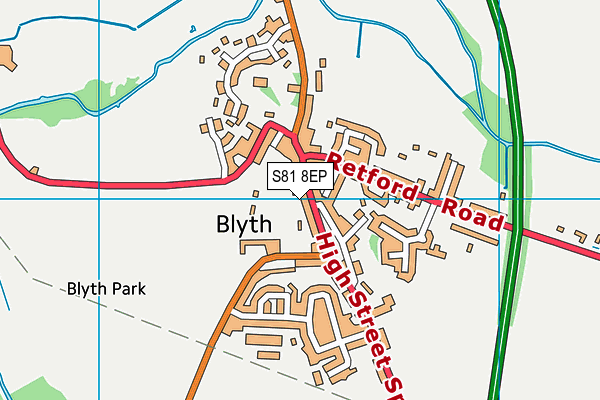 S81 8EP map - OS VectorMap District (Ordnance Survey)