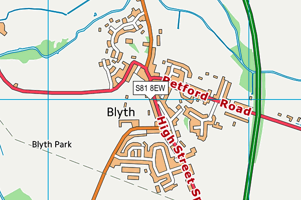 S81 8EW map - OS VectorMap District (Ordnance Survey)