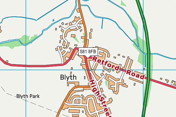 S81 8FB map - OS VectorMap District (Ordnance Survey)