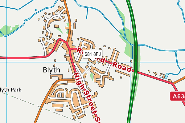 S81 8FJ map - OS VectorMap District (Ordnance Survey)