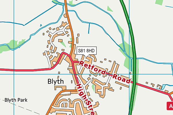 S81 8HD map - OS VectorMap District (Ordnance Survey)