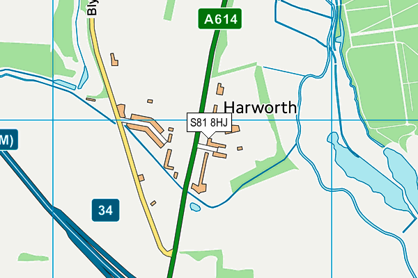 S81 8HJ map - OS VectorMap District (Ordnance Survey)