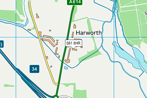 S81 8HR map - OS VectorMap District (Ordnance Survey)