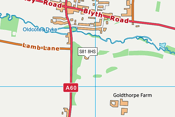 S81 8HS map - OS VectorMap District (Ordnance Survey)